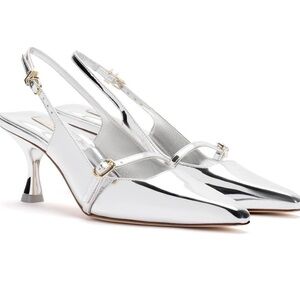 Larroude Ines Pump In Silver Specchio